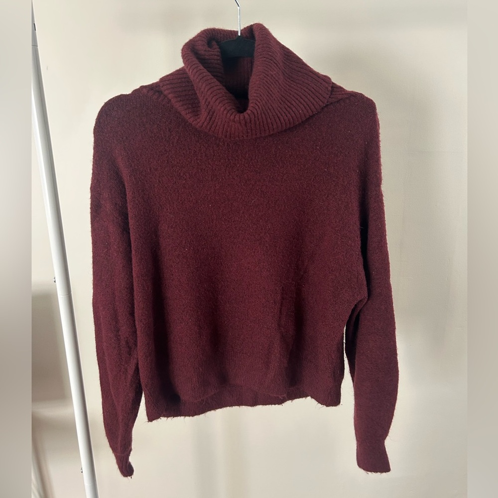 H&M Deep Red Cowl Neck Sweater